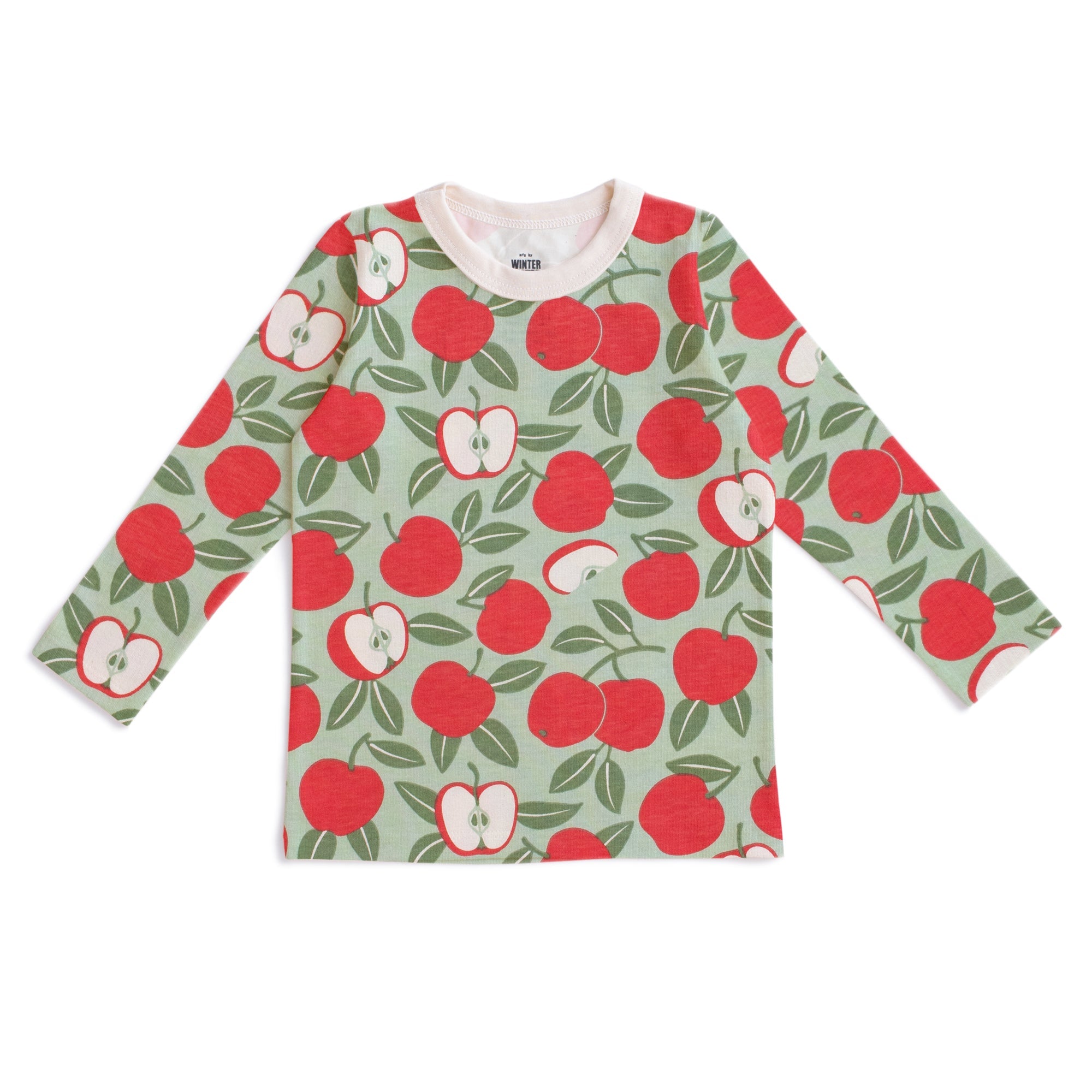 Long-sleeved t-shirt- red & green apples