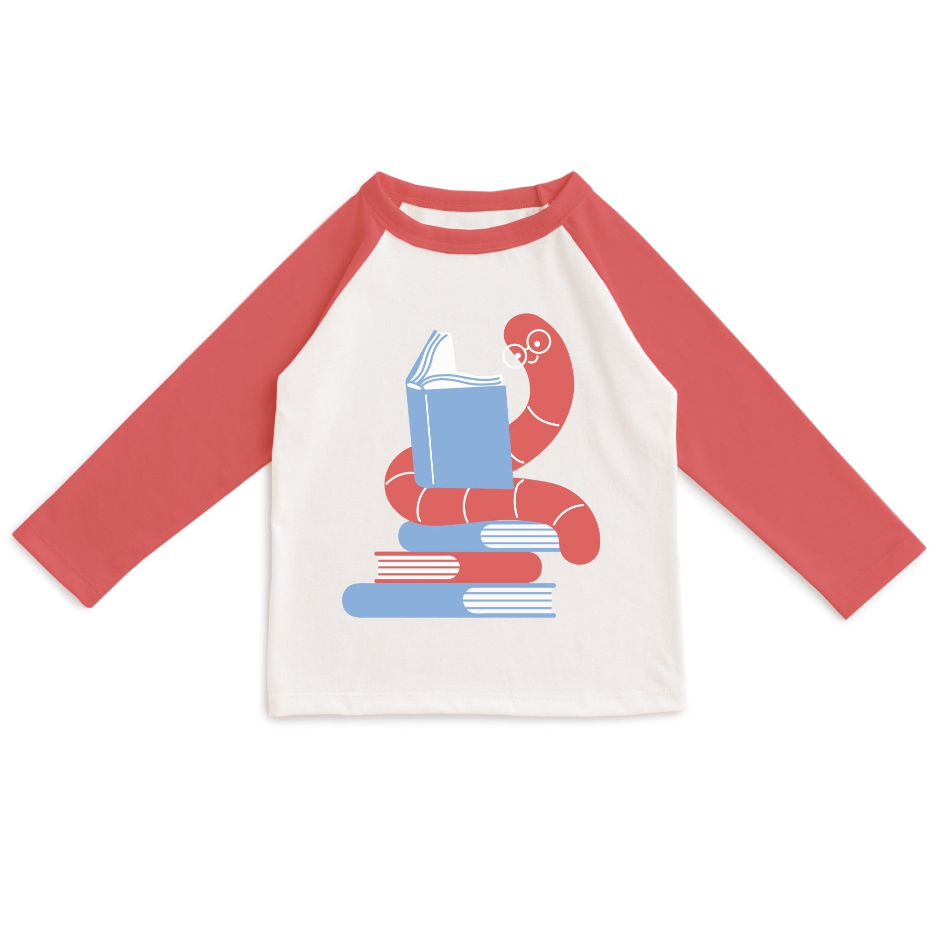 Long-sleeved raglan t-shirt- bookworm