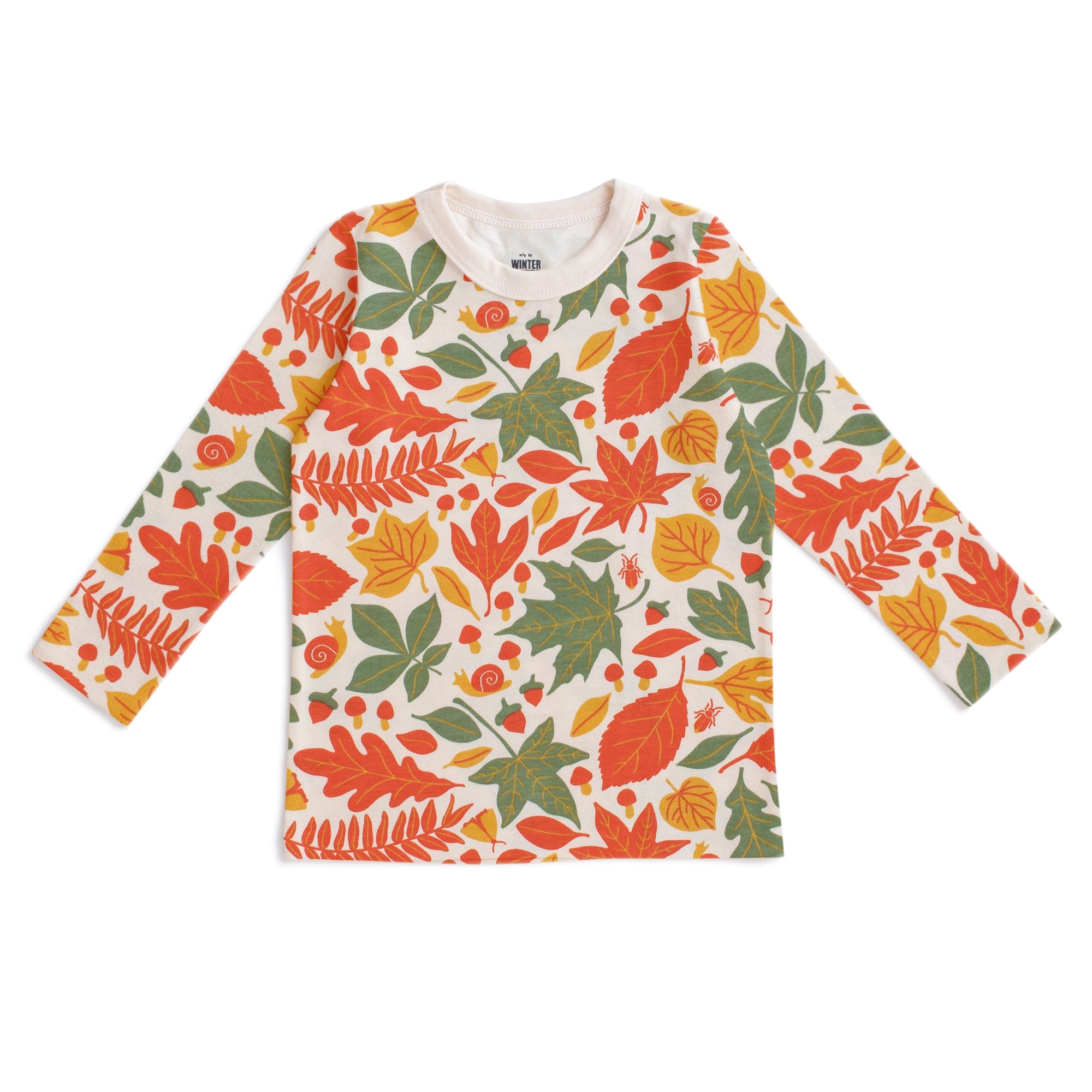 Long-sleeved t-shirt- yellow & green leaves