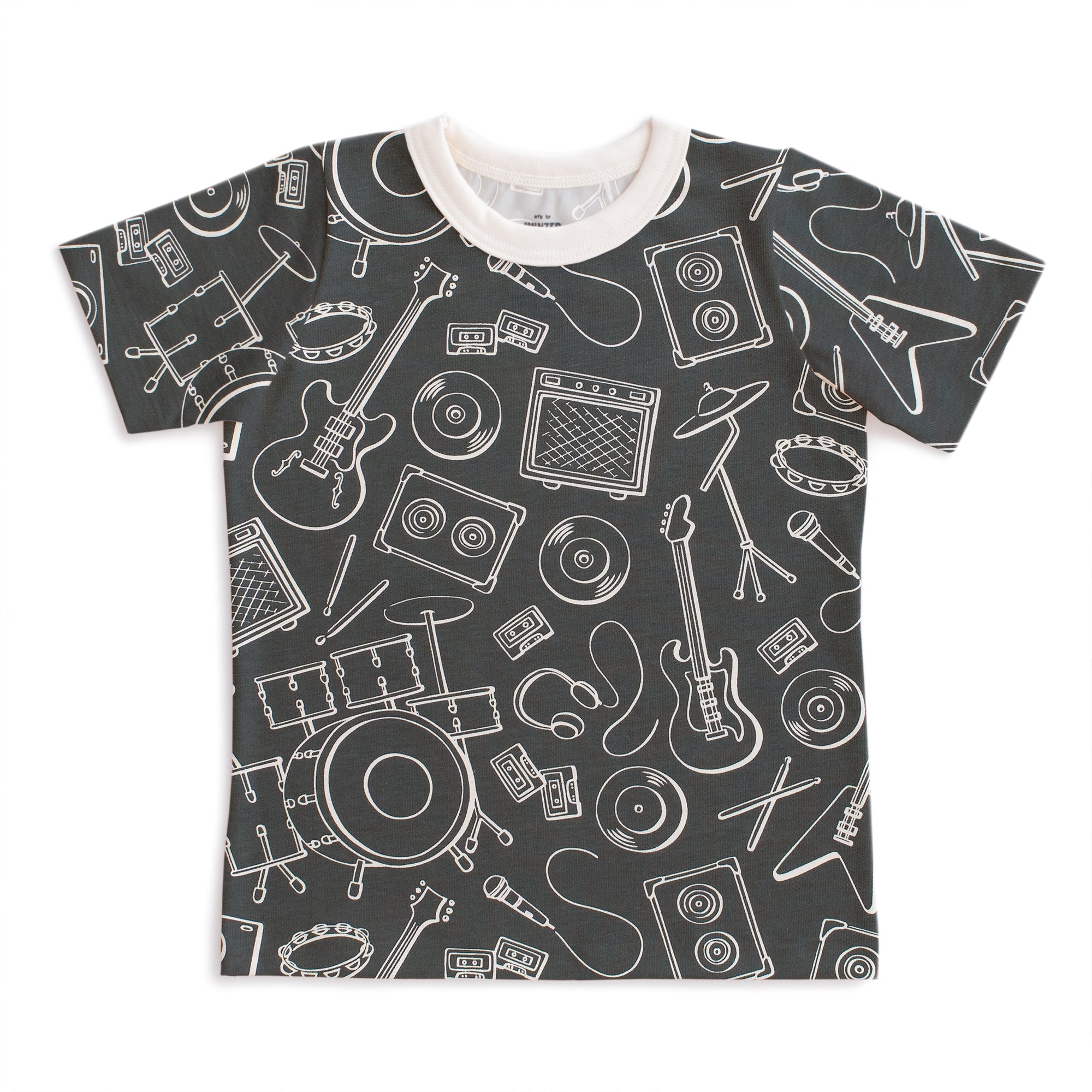 Short-sleeved t-shirt- charcoal rock band