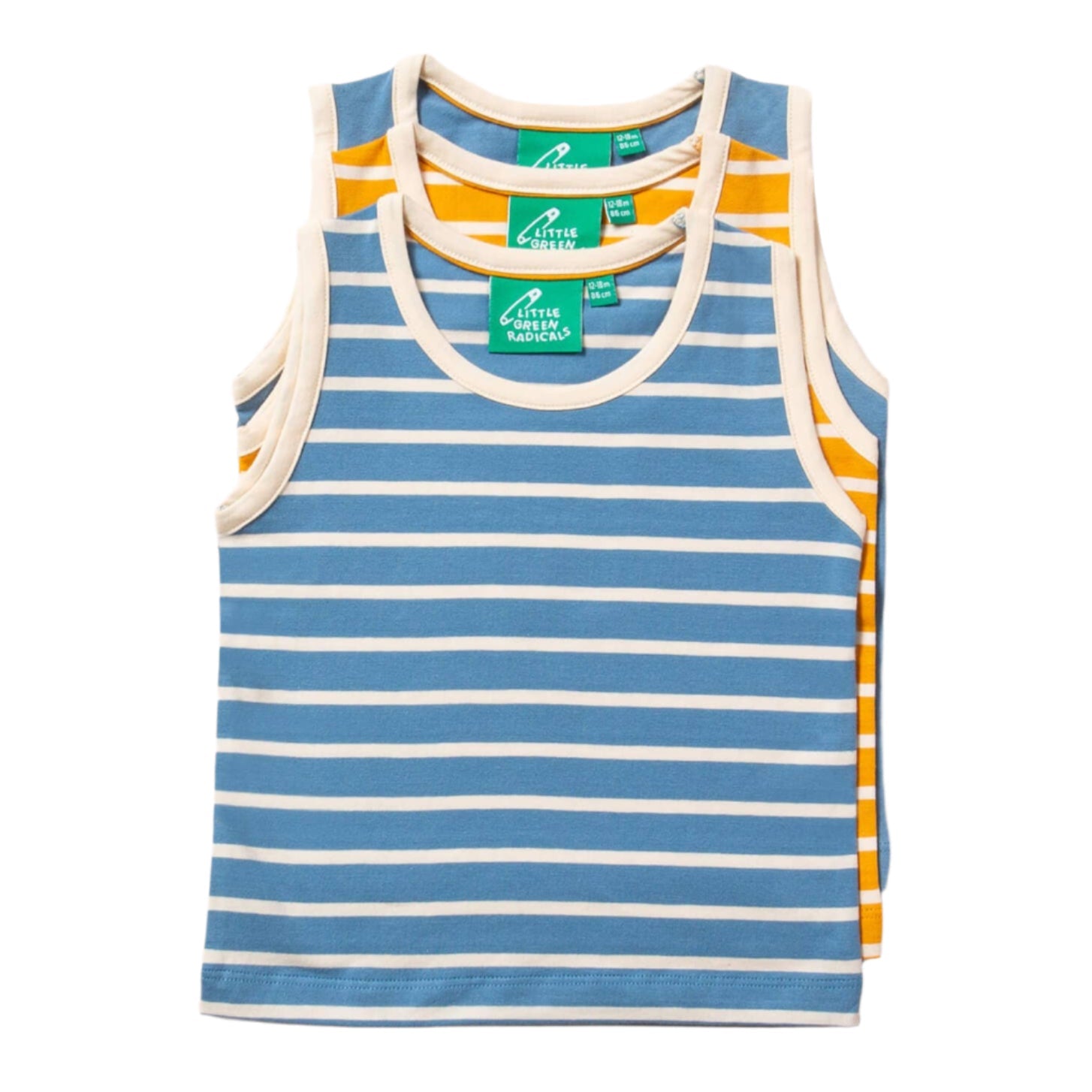 Tank top 3-pack- blue/gold stripe