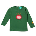 Long sleeved t-shirt- red apple appliqué